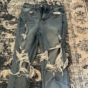 Distressed Blue Jeans